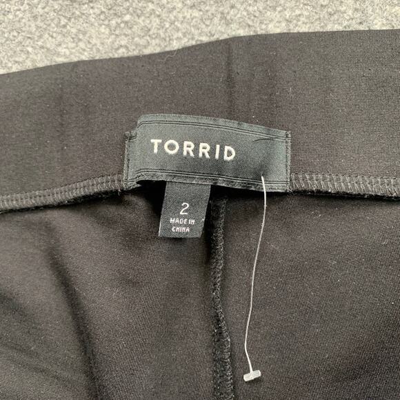 Torrid Leggings Womens 2 Plus Black Lace Up Pull On Stretch Skinny Cropped Ankle - Picture 6 of 11